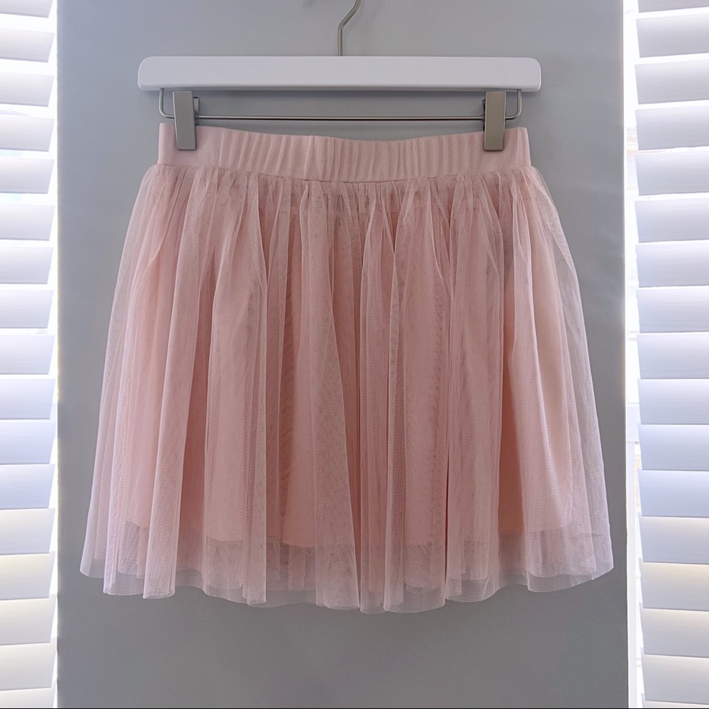 Pale Pink Tulle Mini Skirt